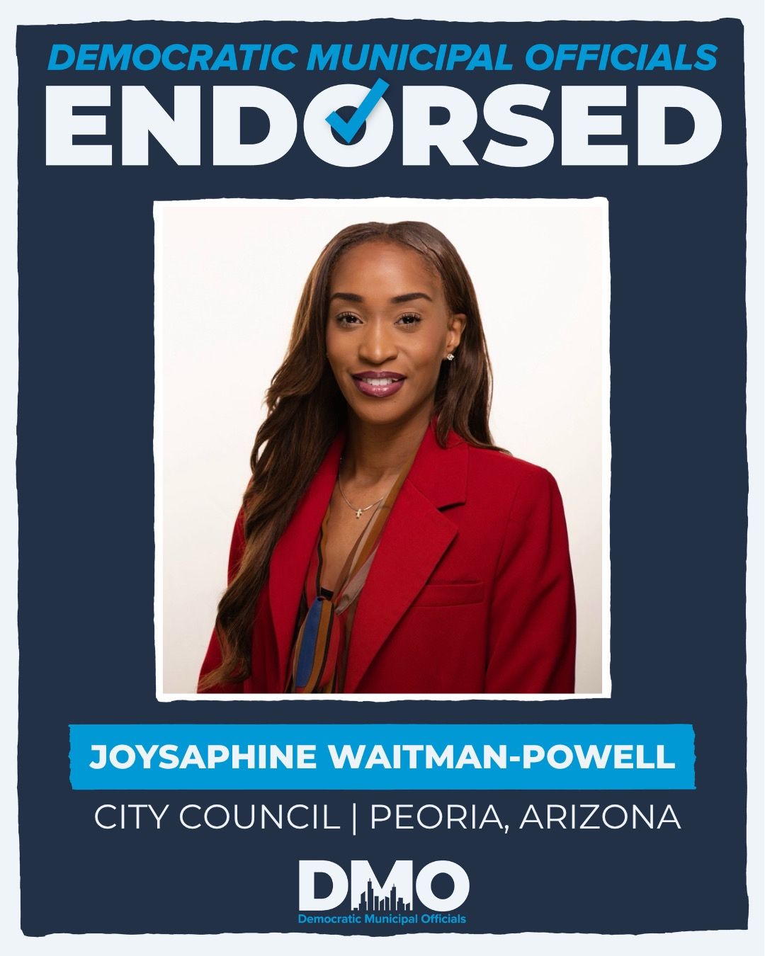 Democratic Municipal Officials endorsed graphic for Joysaphine Waitman-Powell
